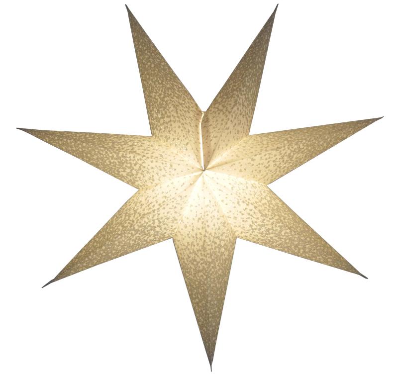Baby Meteor Silvercrash white  - Foldable glowing Paperstar with 7 points, 40 cm